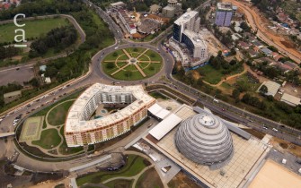 Aerial view of completed Dome structure, Hotel and environs (summa.com.tr)