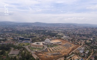 Aerial view of completed Convention Centre & Hotel with the city of Kigali in the background (summa.com.tr)