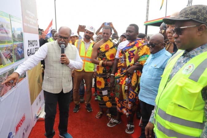 Ghana President Inaugurates Afienya Road Over Bridge Project