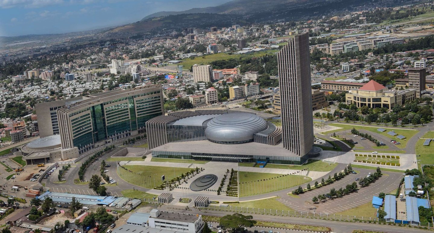 Aerial view of Conference Centre & Office Tower with Addis Ababa City in background (@africaupdates | twitter)