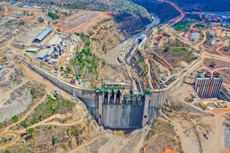 Aerial view of the Julius Nyerere hydro project
