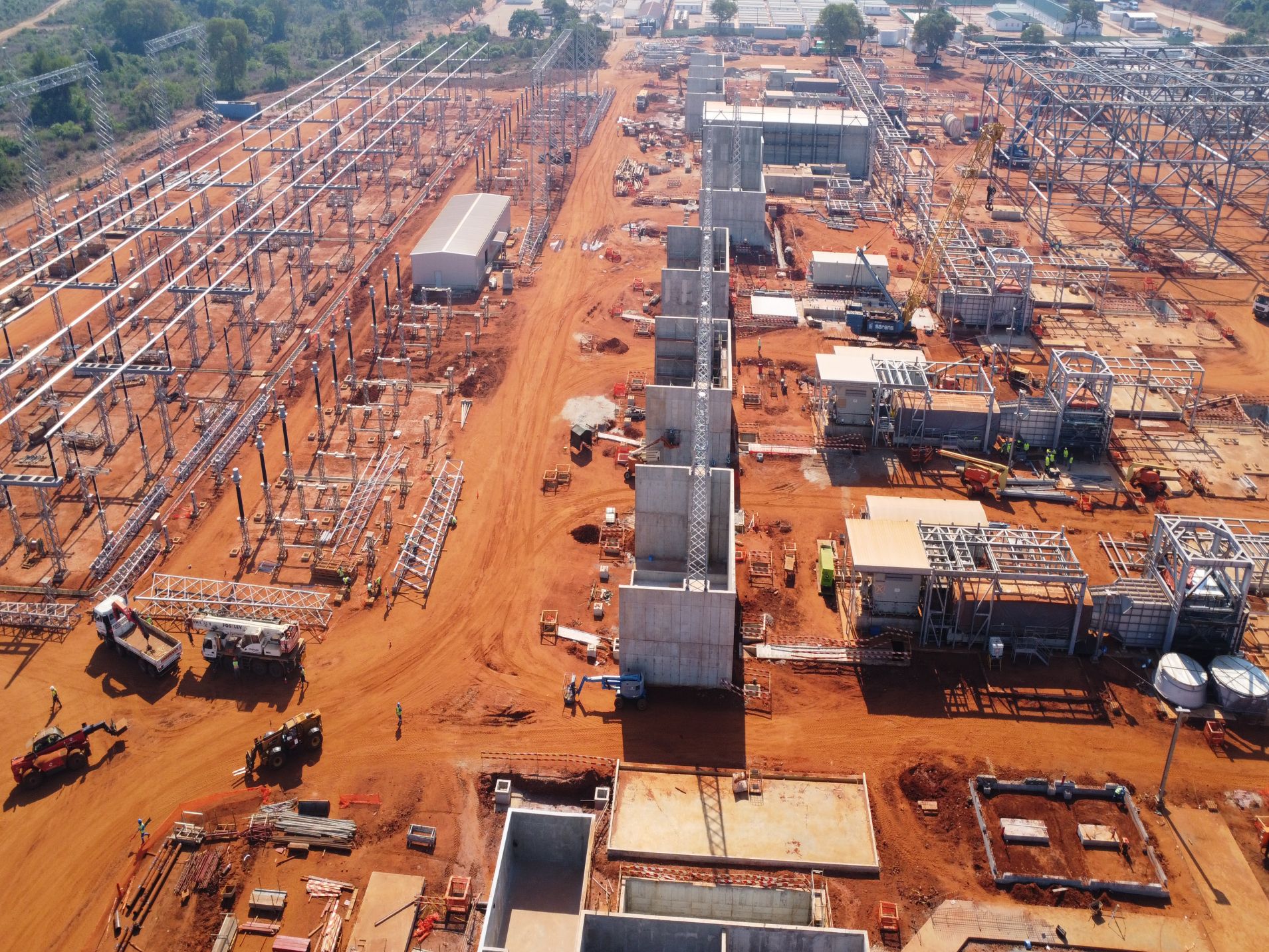 The substation and gas turbines in December 2023. The substation and gas turbines in December 2023.