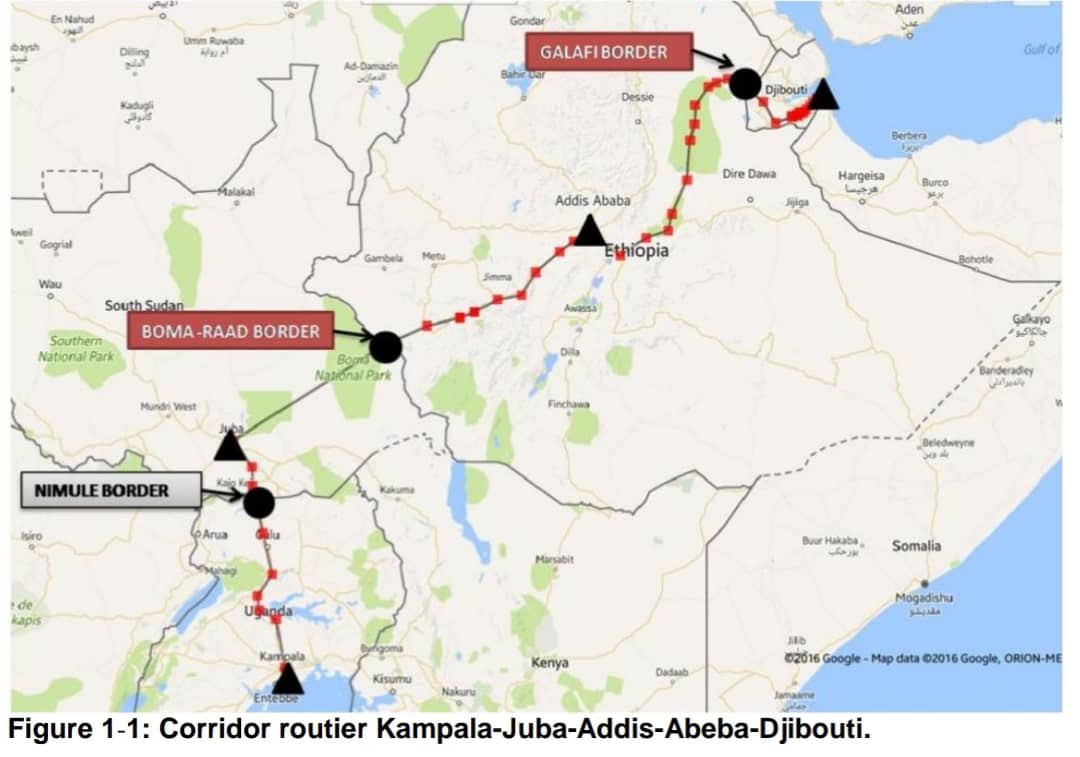 Djibouti-Kampala Corridor map