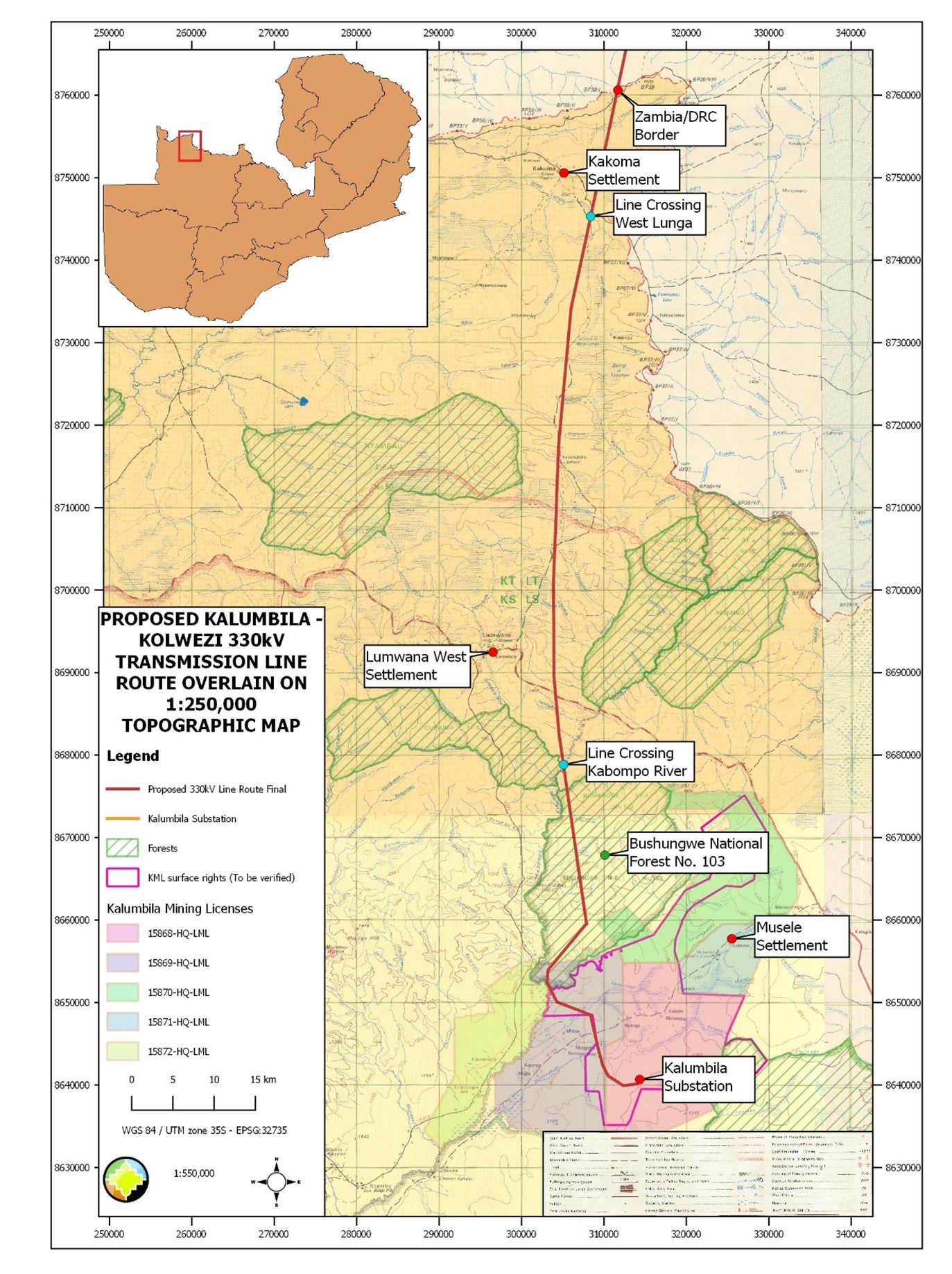 Kalumbila-Kolwezi interconnector project  in Zambia