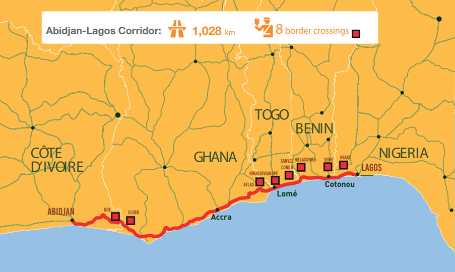 Abidjan-Lagos road project map Source: ECOWAS