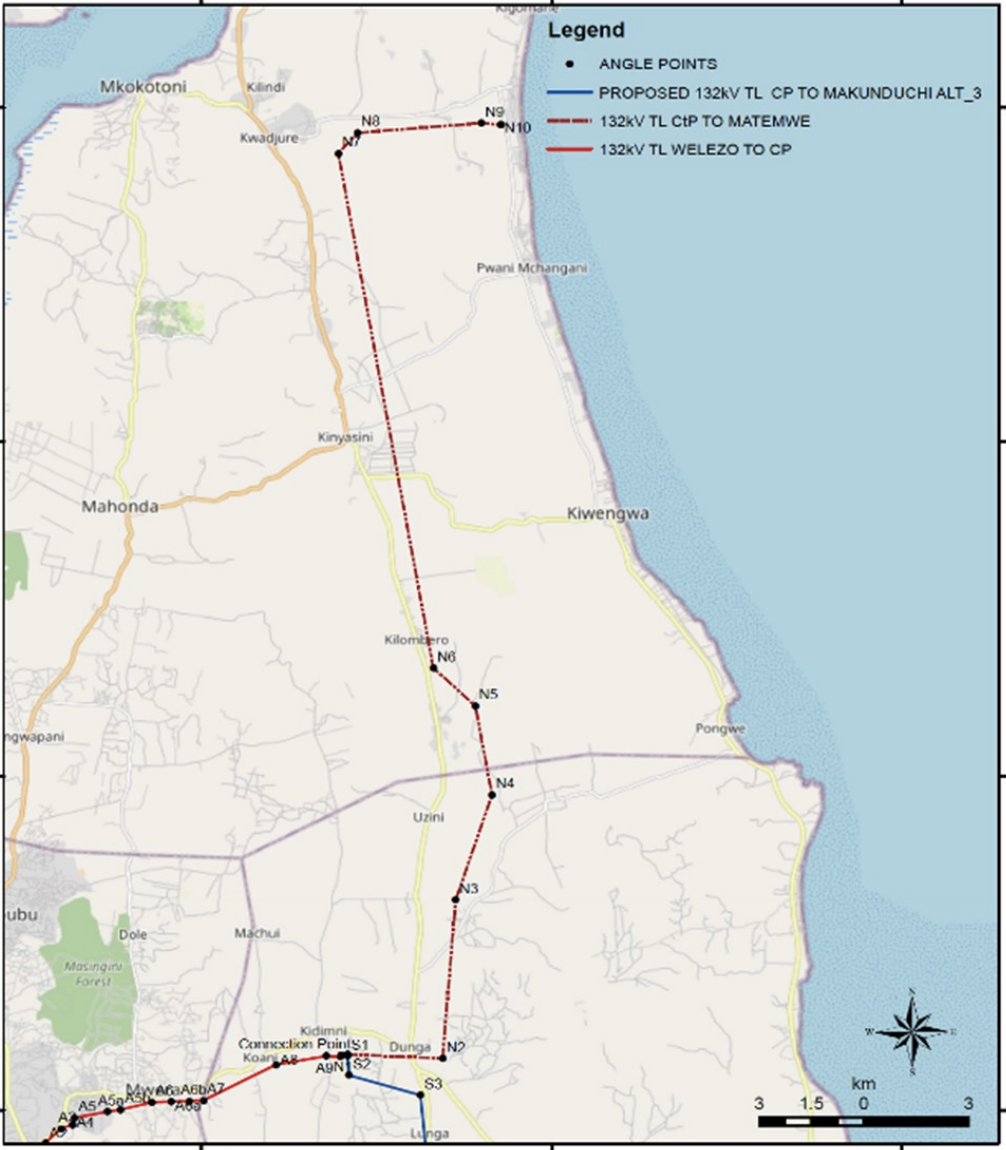 Proposed 132kV Transmission Line at Unguja Island – Northern Route