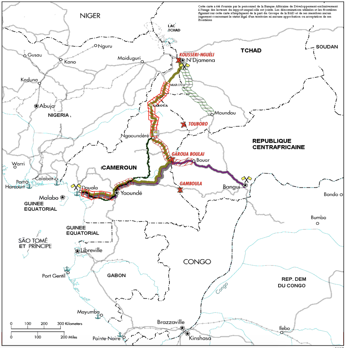 Douala-N’Djamena and Douala-Bangui road corridors