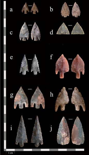 Selection of arrow points recovered from Langalibalele's Shelter