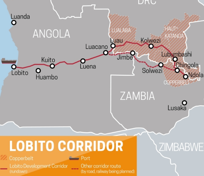 Map showing route of Lobito Corridor (@UNCTAD_LTB Twitter Handle | Trade Logistics)
