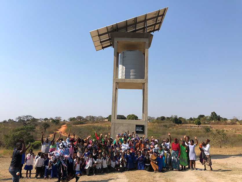 Community Members and Innovation: Africa Team at completed Solar-Powered Water Tower (innoafrica.org)