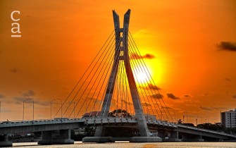 Sunset view of completed bridge system - pylon, bridge deck and connecting (julius-berger.com)