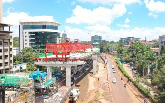 Installation of Box Girders for Bridge Deck of Elevated Road Section (@NrbXpressway_Ke Twitter Handle)