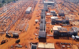 The substation and gas turbines in December 2023.